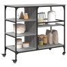 Chariot de cuisine sonoma gris 100x45x89,5 cm bois d'ingénierie 532342532342