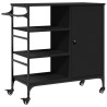 Chariot de cuisine noir 87,5x38,5x84,5 cm bois d'ingénierie 532349532349