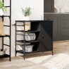Chariot de cuisine noir 87,5x38,5x84,5 cm bois d'ingénierie 532349532349