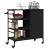 Chariot de cuisine noir 87,5x38,5x84,5 cm bois d'ingénierie 532349532349