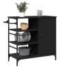 Chariot de cuisine noir 87,5x38,5x84,5 cm bois d'ingénierie 532349532349