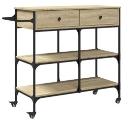 Chariot de cuisine chêne sonoma 105x42x95 cm bois d'ingénierie 532350532350