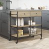 Chariot de cuisine chêne sonoma 105x42x95 cm bois d'ingénierie 532350532350