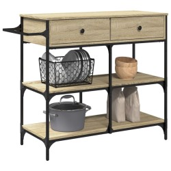 Chariot de cuisine chêne sonoma 105x42x95 cm bois d'ingénierie 532350532350