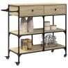 Chariot de cuisine chêne sonoma 105x42x95 cm bois d'ingénierie 532350532350