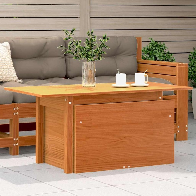 Table de jardin cire marron 100x50x75 cm bois massif de pin 532355532355