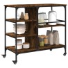 Chariot de cuisine chêne fumé 100x45x89,5 cm bois d'ingénierie 532359532359