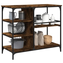 Chariot de cuisine chêne fumé 100x45x89,5 cm bois d'ingénierie 532359532359