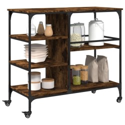 Chariot de cuisine chêne fumé 100x45x89,5 cm bois d'ingénierie 532359532359