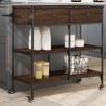Chariot de cuisine chêne marron 105x42x95 cm bois d'ingénierie 532360532360