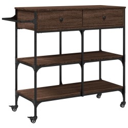 Chariot de cuisine chêne marron 105x42x95 cm bois d'ingénierie 532360532360