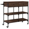Chariot de cuisine chêne marron 105x42x95 cm bois d'ingénierie 532360532360