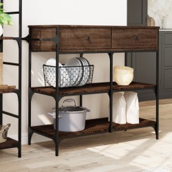 Chariot de cuisine chêne marron 105x42x95 cm bois d'ingénierie 532360532360