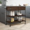 Chariot de cuisine chêne marron 105x42x95 cm bois d'ingénierie 532360532360