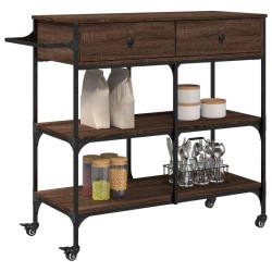 Chariot de cuisine chêne marron 105x42x95 cm bois d'ingénierie 532360532360