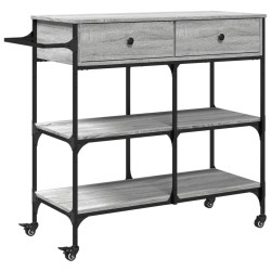 Chariot de cuisine sonoma gris 105x42x95 cm bois d'ingénierie 532361532361
