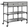 Chariot de cuisine sonoma gris 105x42x95 cm bois d'ingénierie 532361532361