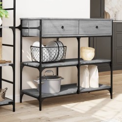 Chariot de cuisine sonoma gris 105x42x95 cm bois d'ingénierie 532361532361