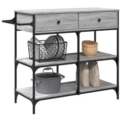 Chariot de cuisine sonoma gris 105x42x95 cm bois d'ingénierie 532361532361