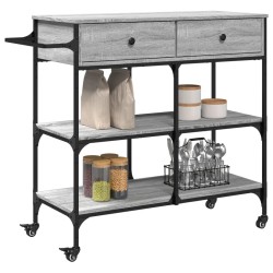 Chariot de cuisine sonoma gris 105x42x95 cm bois d'ingénierie 532361532361