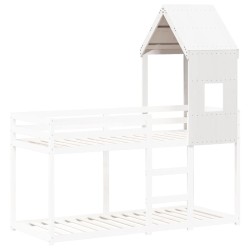 Toit de lit pour enfants blanc 60x99x139,5cm bois de pin massif 532363532363