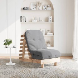 Canapé-lit futon avec matelas 60x206x11 cm bois massif de pin 532374532374