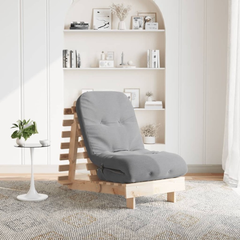 Canapé-lit futon avec matelas 60x206x11 cm bois massif de pin 532374532374