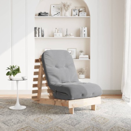 Canapé-lit futon avec matelas 60x206x11 cm bois massif de pin 532374532374