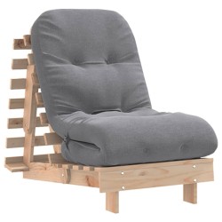Canapé-lit futon avec matelas 60x206x11 cm bois massif de pin 532374532374