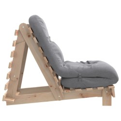 Canapé-lit futon avec matelas 60x206x11 cm bois massif de pin 532374532374