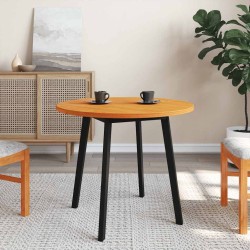 Dessus de table rond cire marron Ø80x2,5 cm bois de pin massif 532378532378