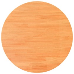 Dessus de table rond cire marron Ø80x2,5 cm bois de pin massif 532378532378