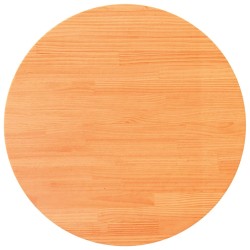 Dessus de table rond cire marron Ø90x2,5 cm bois de pin massif 532379532379