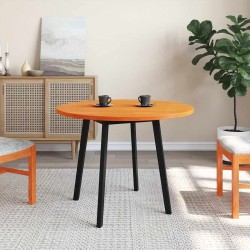 Dessus de table rond cire marron Ø90x2,5 cm bois de pin massif 532379532379
