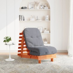 Canapé-lit futon avec matelas 60x206x11 cm bois massif de pin 532381532381