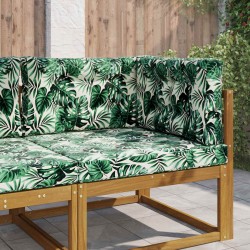 Coussin de canapé d'extérieur 3 pcs Motif feuille Polyester 532414532414