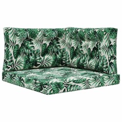 Coussin de canapé d'extérieur 3 pcs Motif feuille Polyester 532414532414