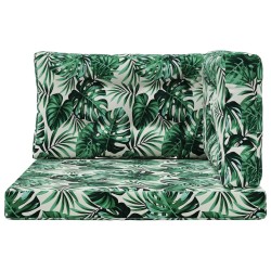 Coussin de canapé d'extérieur 3 pcs Motif feuille Polyester 532414532414