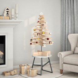 Arbre de Noël en bois pour décoration 100 cm bois massif de pin 532417532417