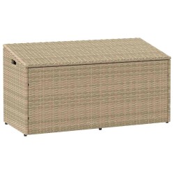 Coffre de rangement de jardin Beige 110x50x58 cm Résine tressée 532421532421