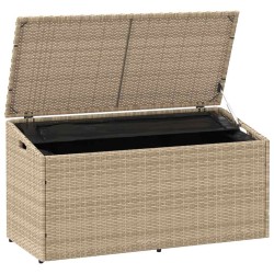 Coffre de rangement de jardin Beige 110x50x58 cm Résine tressée 532421532421