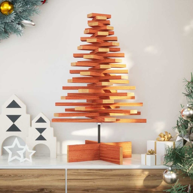 Arbre de Noël en bois pour décoration 80 cm bois de pin massif 532424532424