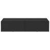 Boîte de rangement de jardin noir 220x50x58 cm résine tressée 532425532425
