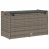 Banc de rangement extérieur coussin gris 100 cm résine tressée 532426532426