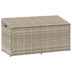 Boîte de rangement de jardin gris clair 110x50x58 cm rotin 532427532427