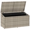 Boîte de rangement de jardin gris clair 110x50x58 cm rotin 532427532427
