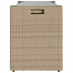 Banc de rangement extérieur coussin beige 100 cm résine tressée 532428532428