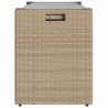 Banc de rangement extérieur coussin beige 100 cm résine tressée 532428532428
