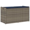 Banc de rangement extérieur coussin gris 100 cm résine tressée 532429532429