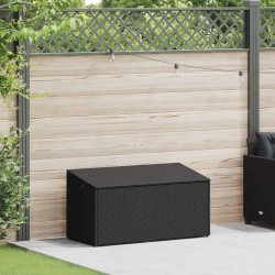 Coffre de rangement de jardin Noir 110x50x58 cm Résine tressée 532430532430